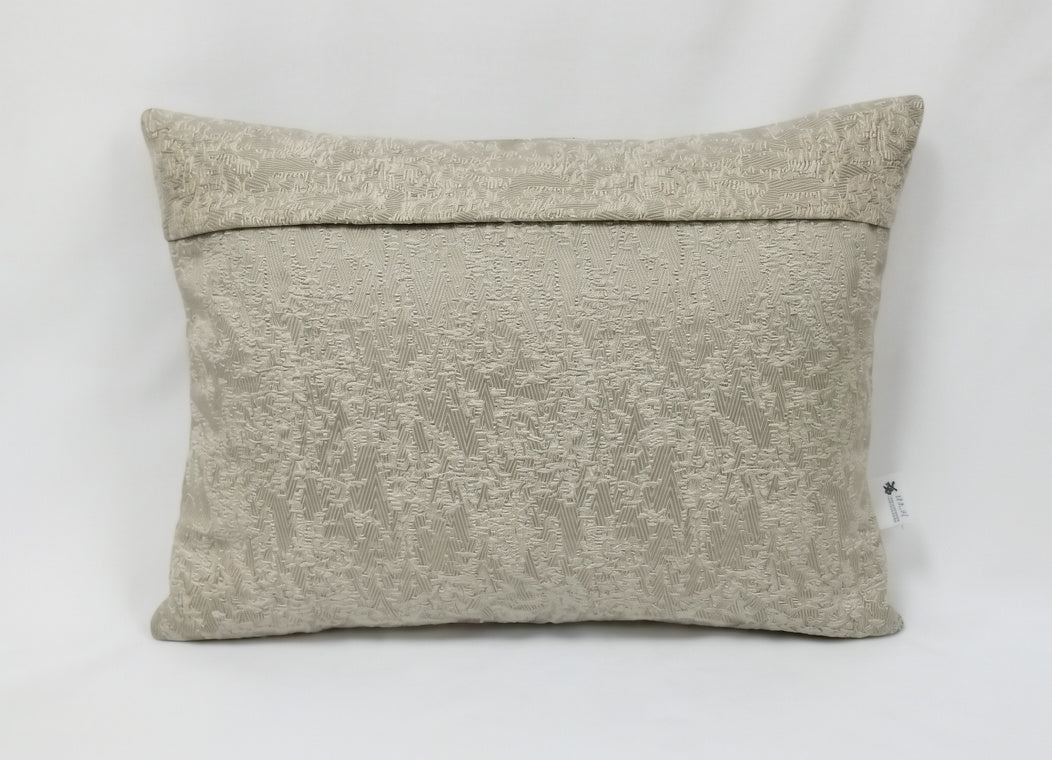 Cojín Alejandría Arena 50x36 cm, tejido jacquard de tapicería