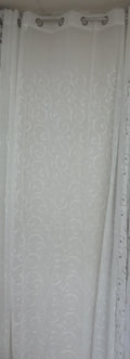 Visillo Stiloso Blanco – Elegancia Ornamental y Textura Distinguida (140 x 260 cm)