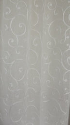 Visillo Stiloso Blanco – Elegancia Ornamental y Textura Distinguida (140 x 260 cm)