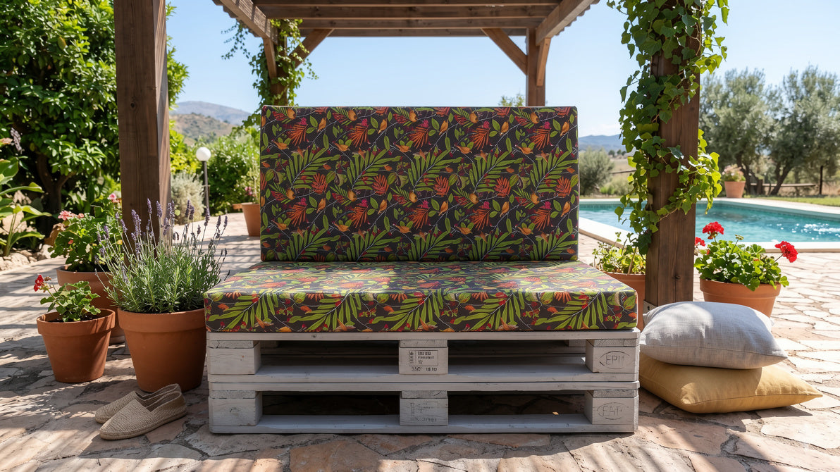 Confort Exótico: Conjunto cojines 2 piezas de Exterior Premium para Palets