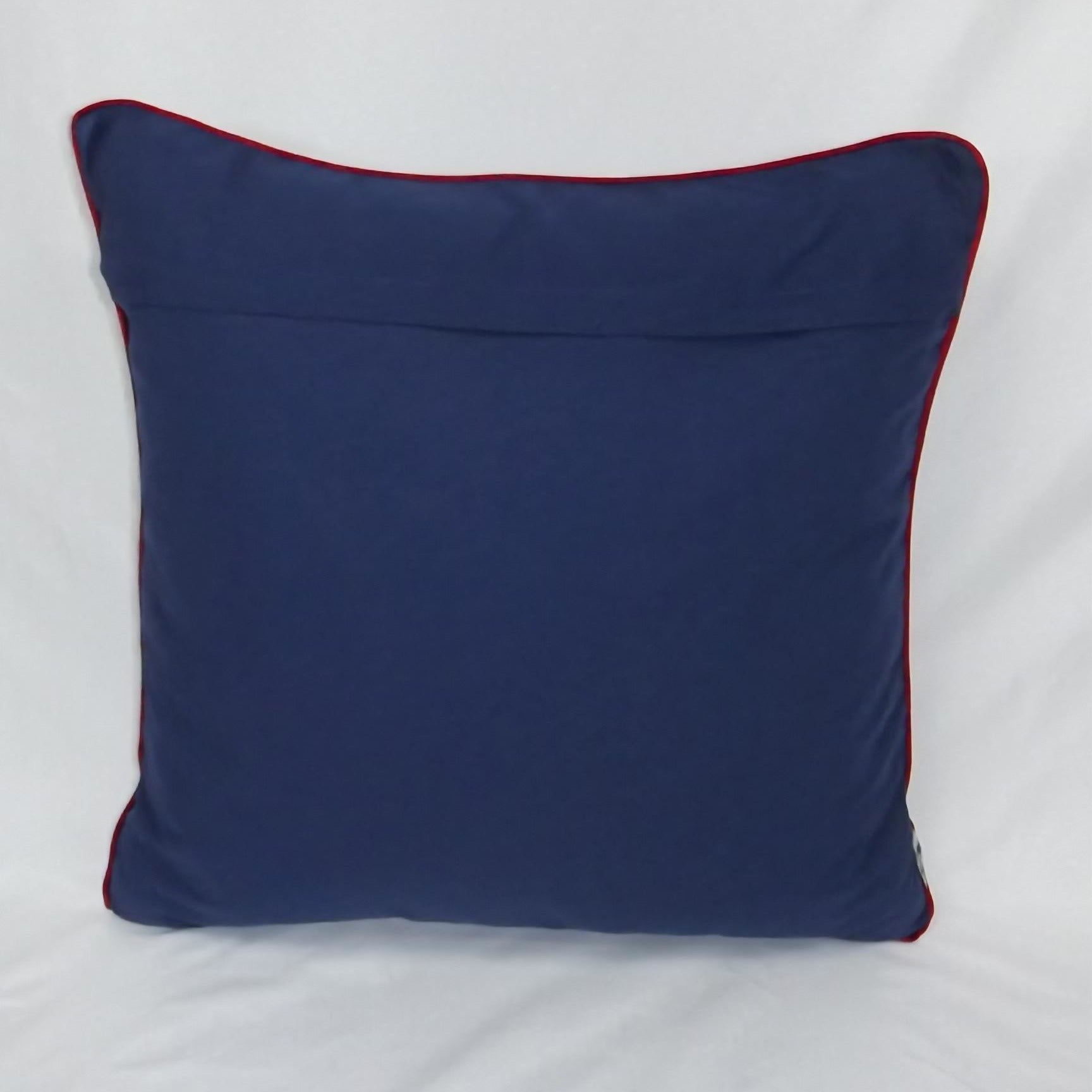 Cojín Nami Azul con Vivo Rojo 50x50 | 100% Algodón (Con Relleno)