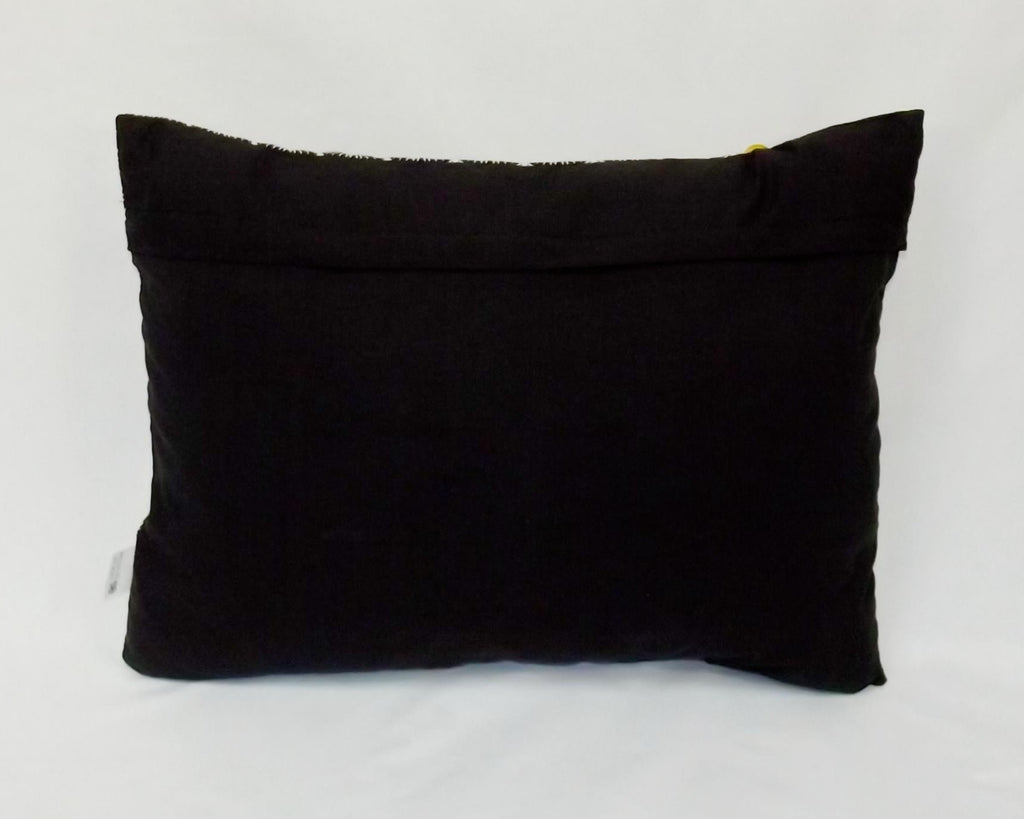 Cojín de Lujo Art Déco Raíz Negro y Oro (50x36 cm) – Con Relleno Incluido