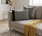 Cojín de Lujo Art Déco Raíz Negro y Oro (50x36 cm) – Con Relleno Incluido