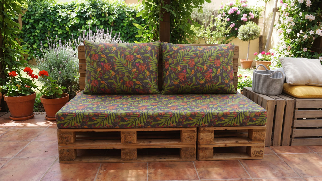 Confort Exótico: Conjunto cojines 3 piezas de Exterior Premium para Palets