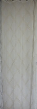 Visillo Gael Beige – Elegancia Bordada y Diseño de Rombos