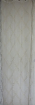 Visillo Gael Beige – Elegancia Bordada y Diseño de Rombos
