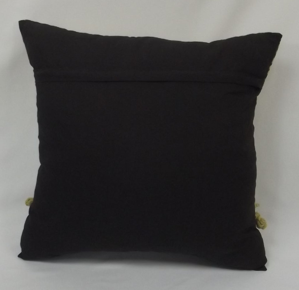 Cojín Decorativo "Sol Étnico" Mostaza y Negro