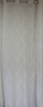 Visillo Gael Blanco – Luminosidad Bordada y Diseño de Rombos (140 x 260 cm)