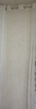 Visillo Kate Beige – Elegancia Natural y Diseño de Hojas Bordadas (140 x 260 cm)