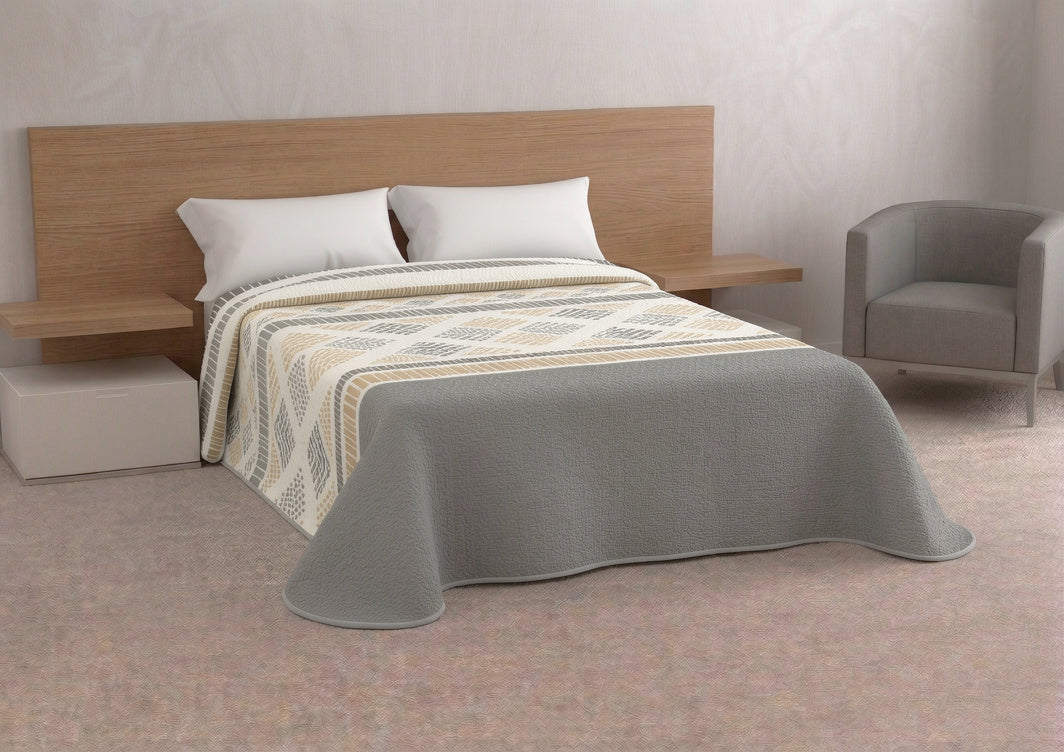 Colcha Bouti Chloe: Elegancia Geométrica y Confort para tu Dormitorio