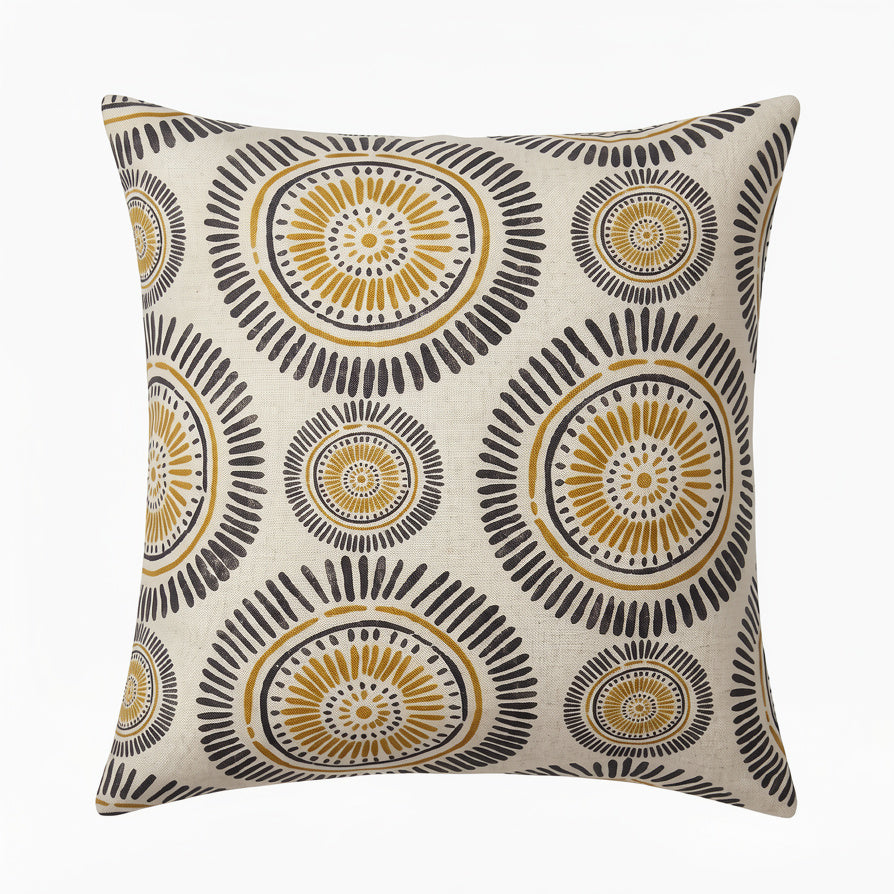 Sol Mostaza Liso _ Estilo Boho con relleno incluido