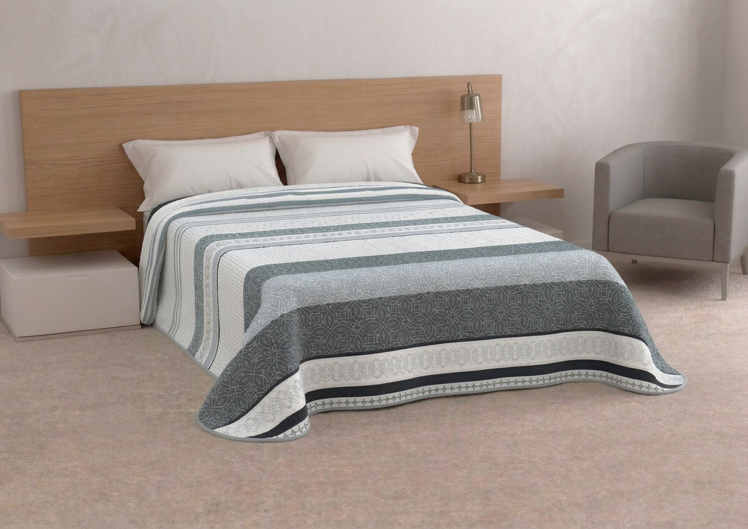 Colcha Bouti Talia: Elegancia Geométrica y Confort para tu Dormitorio