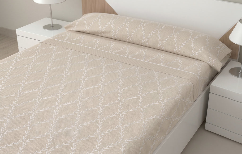 Juego de Sábanas Modelo Viento – Elegancia Natural y Calidez Soft