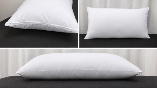 Almohada de fibra hueca siliconada Ruicor Textil, funda exterior de microfibra blanca