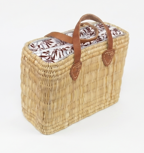 Capazo Artesanal Zoco Floral – Fibra Natural