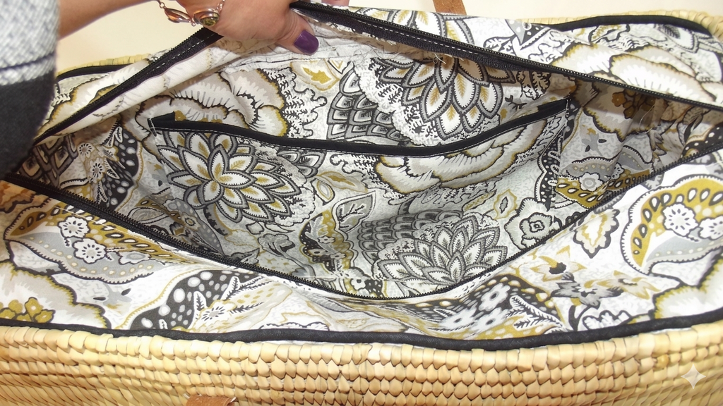 Capazo Zoco grande con bolsillo exterior, acabado artesanal