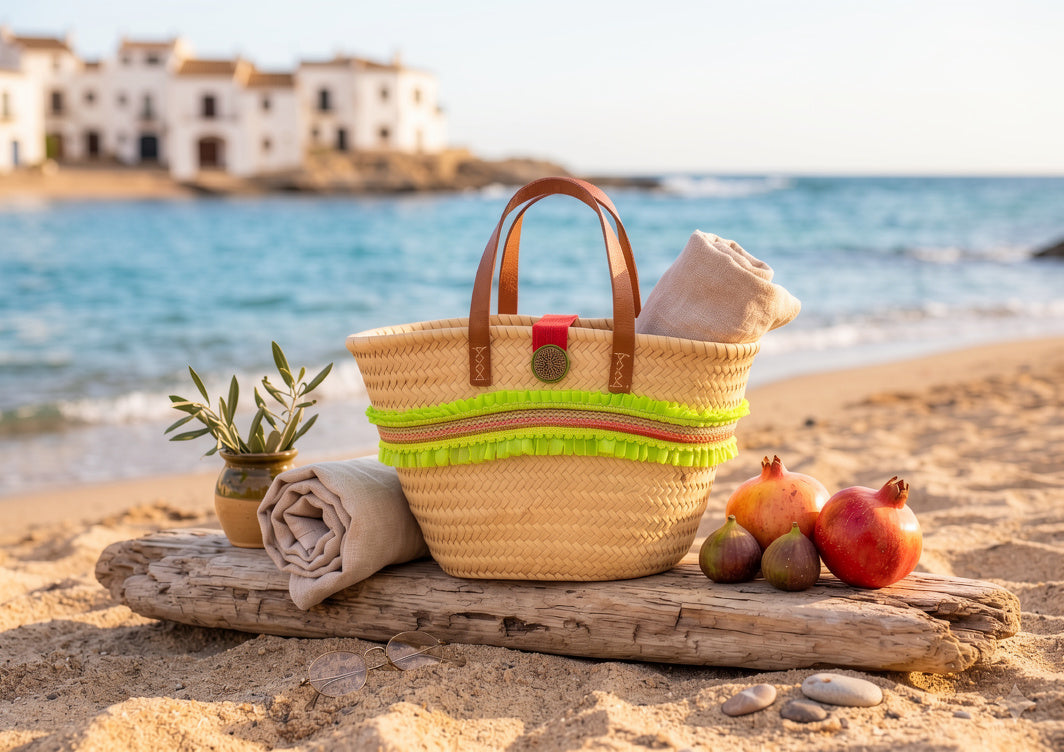 Bolsa Cesta de Verano Artesanal: Tu Esencial para la Playa con un Toque Boho Chic